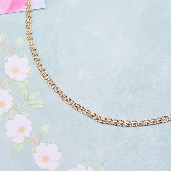 "Elegant Rose Gold Round Link Chain Necklace, 17.3 Inch Lightweight, XPNL0086 - Picture 10 of 12